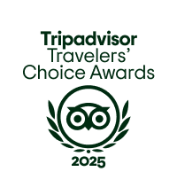 Tripadvisor Travelers' Choice Awards 2025 logo with owl icon.