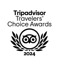 Tripadvisor Travelers' Choice Awards 2024 logo with owl illustration.